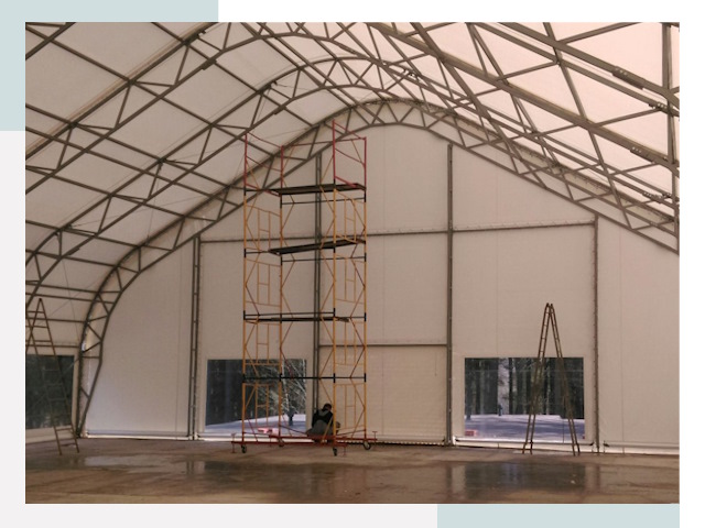 Шатровые ангары в Апатитах